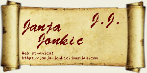 Janja Jonkić vizit kartica